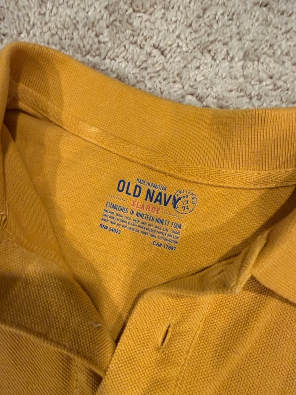 Old Navy Men's Mustard Yellow Polo - Picture 2 of 3